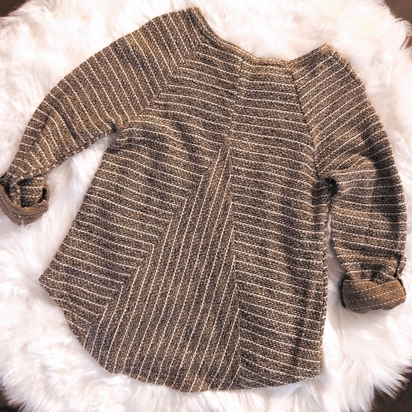 Altar'd State Sz M Striped Sweater Tab Sleeve - Picture 4 of 5